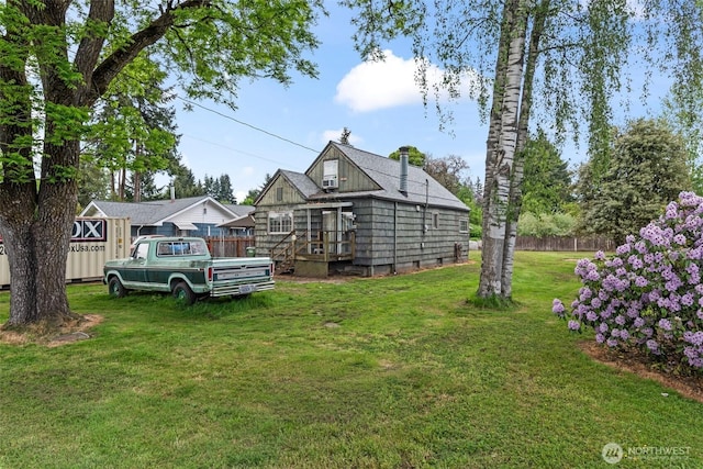 view of yard with a deck