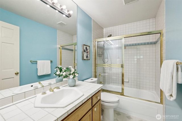 6222 139th Pl SE, Bellevue, WA 98006 - full bathroom featuring toilet, vanity, and shower / bath combination with glass door