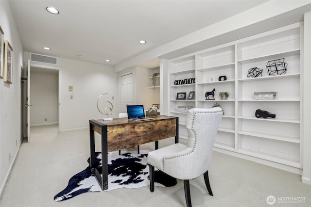 6222 139th Pl SE, Bellevue, WA 98006 - office with light carpet, recessed lighting, and baseboards