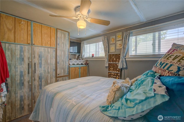 804 Pacific Ave N, Long Beach, WA 98631 - bedroom featuring ceiling fan
