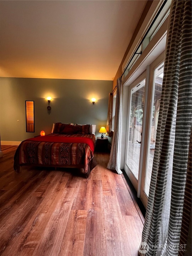 1133 Parkridge Dr, Port Townsend, WA 98368 - bedroom featuring wood finished floors and access to exterior