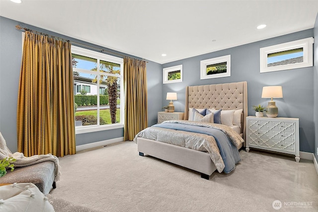 1038 Belfair Rd, Bellevue, WA 98004 - bedroom with carpet, baseboards, and recessed lighting