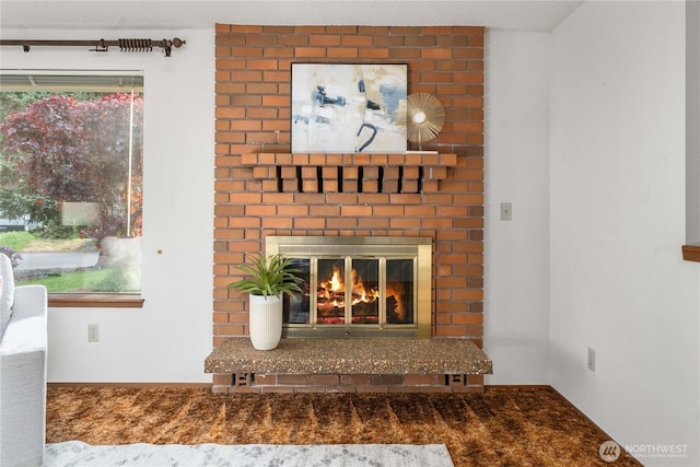 detailed view of a fireplace