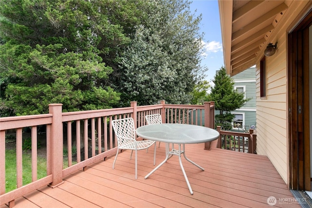 12013 Exeter Ave NE, Seattle, WA 98125 - wooden deck with outdoor dining space