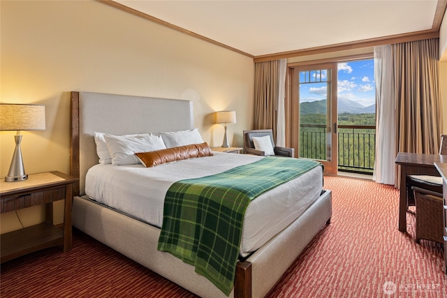 3600 Suncadia Trl Unit 2059, Cle Elum, WA 98922 - bedroom with access to exterior, a mountain view, and carpet flooring