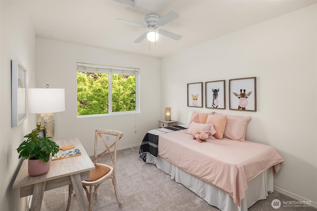 24521 SE 275th St, Maple Valley, WA 98038 - bedroom with carpet floors, baseboards, and ceiling fan