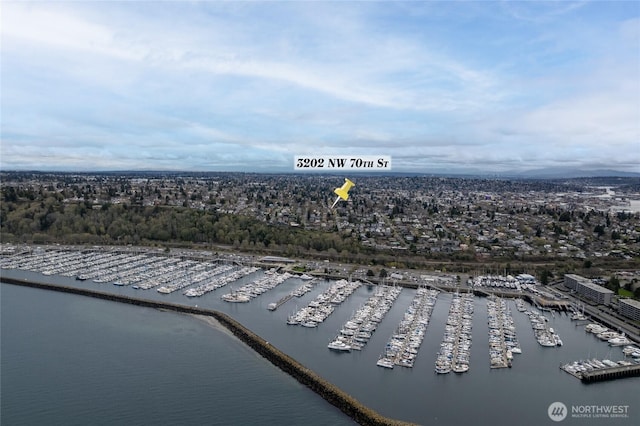 3202 NW 70th St, Seattle, WA 98117 - aerial view of a marina and a nearby body of water
