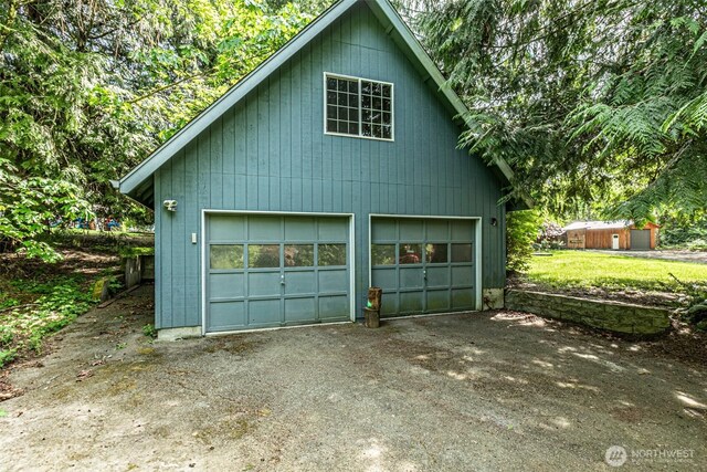 garage featuring a detached garage