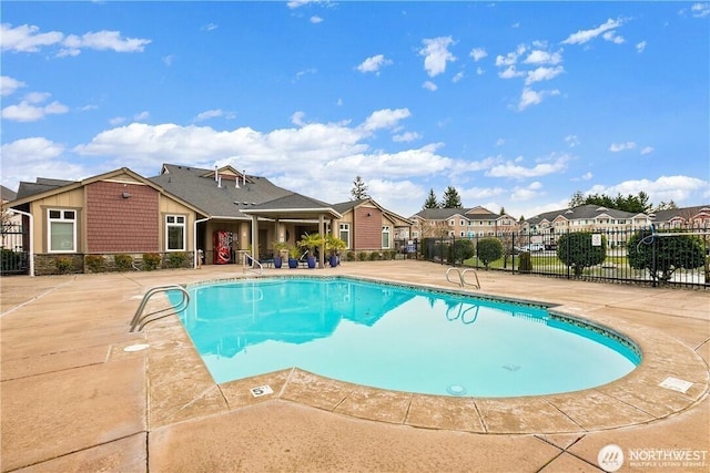 13405 97th Ave E Unit 107, Puyallup, WA 98373 - community pool featuring fence, a residential view, and a patio