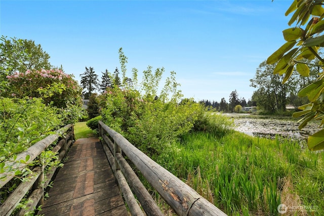 view of property's community featuring a water view