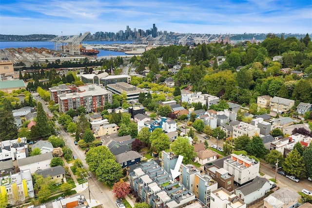 view of urban area featuring a large body of water