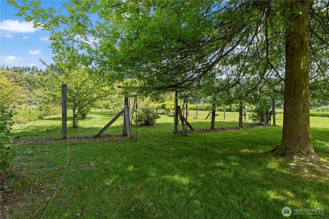 view of grassy yard