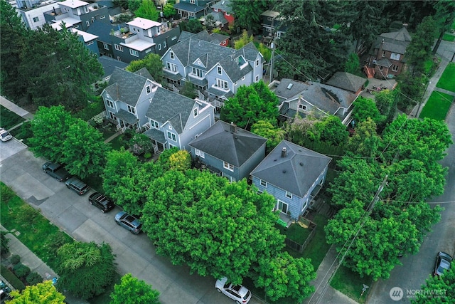 aerial perspective of suburban area