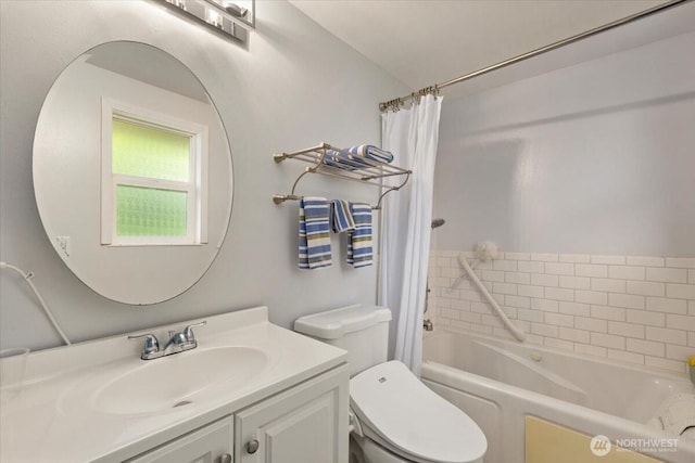 304 Riverview Dr NE, Auburn, WA 98002 - full bathroom featuring vanity, toilet, and shower / tub combo