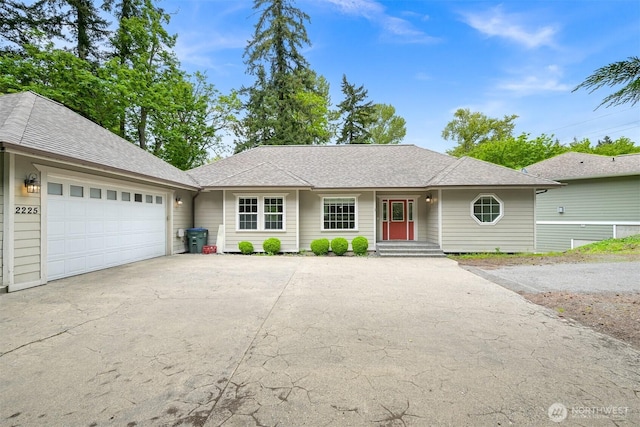 2225 Old Lakeway Dr, Bellingham, WA 98229 - ranch-style home featuring driveway, an attached garage, and roof with shingles