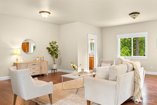 2225 Old Lakeway Dr, Bellingham, WA 98229 - living area featuring baseboards and dark wood-type flooring