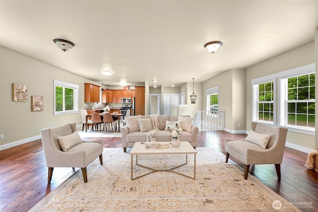 2225 Old Lakeway Dr, Bellingham, WA 98229 - living room with baseboards and wood finished floors