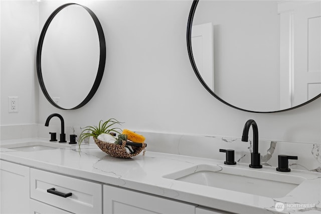 full bathroom with double vanity