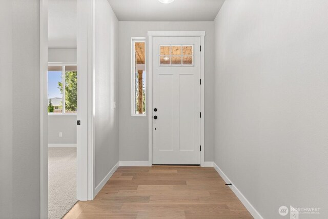 7332 284th St NW, Stanwood, WA 98292 - doorway with baseboards and light wood-type flooring