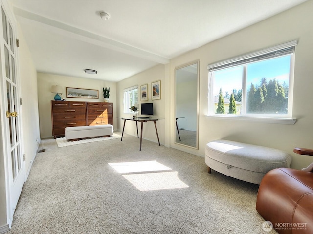 19009 99th Avenue Ct E, Puyallup, WA 98375 - living area with carpet flooring and beam ceiling