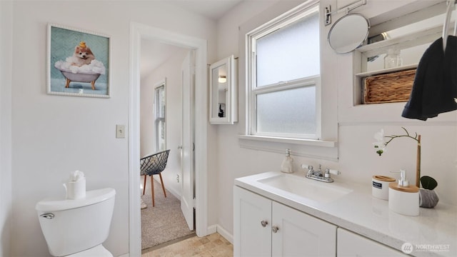bathroom with toilet and vanity