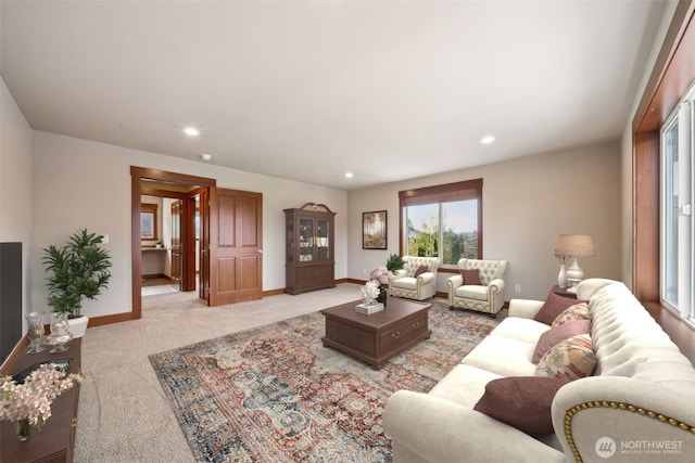 13809 172nd Pl E, Puyallup, WA 98374 - carpeted living area with baseboards and recessed lighting