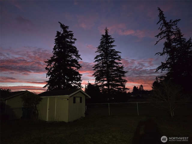 1068 Vista Del Monte, Camano Island, WA 98282 - view of yard with a shed, an outbuilding, and fence