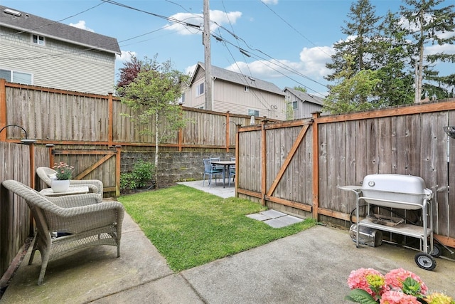 view of yard with a patio