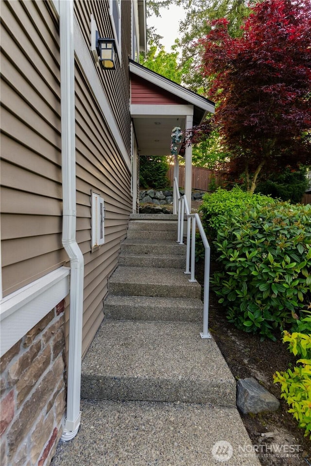 view of stairway