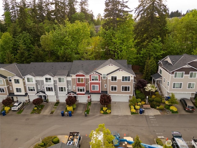 aerial view of residential area