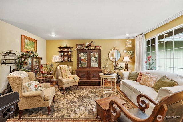 2124 213th Street Ct E, Spanaway, WA 98387 - living area featuring wood finished floors and recessed lighting