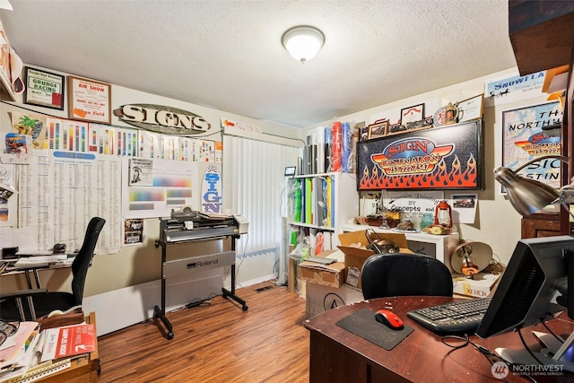 2124 213th Street Ct E, Spanaway, WA 98387 - home office featuring wood finished floors and a textured ceiling
