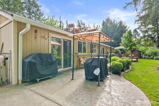 2124 213th Street Ct E, Spanaway, WA 98387 - view of patio / terrace featuring grilling area and a gazebo