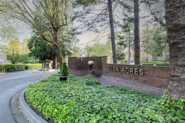 view of community sign