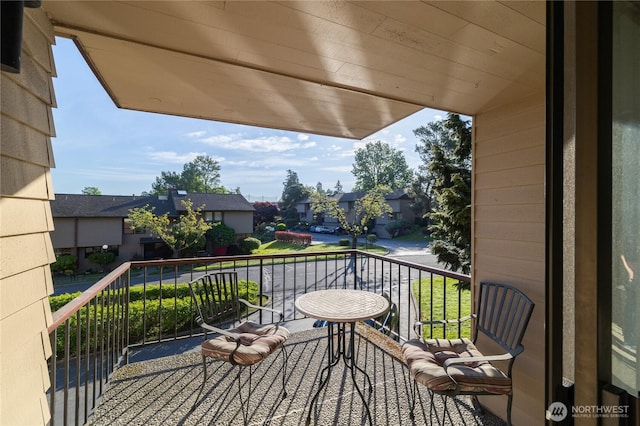 balcony with a residential view