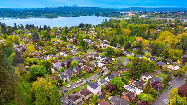 aerial view of a large body of water