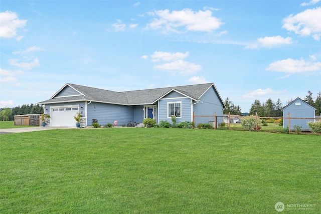 48 Bennett Ln, Oakville, WA 98568 - ranch-style home with driveway, a garage, and a shingled roof