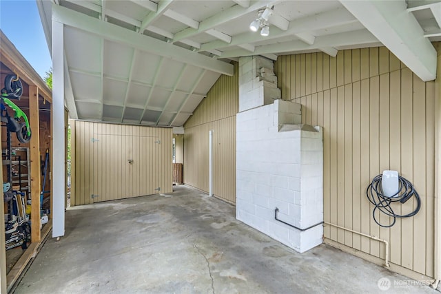 view of garage
