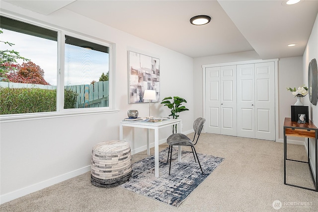 900 Sea Vista Pl, Edmonds, WA 98020 - office featuring light colored carpet, baseboards, and recessed lighting