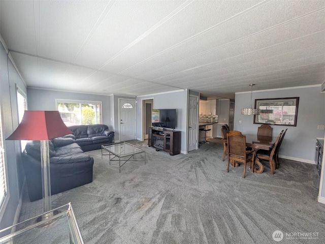 201 Union Ave SE Unit 136, Renton, WA 98059 - living room with light carpet, crown molding, and baseboards