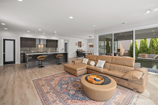 4496 Copper Ct, Gig Harbor, WA 98332 - living area with light wood finished floors and recessed lighting
