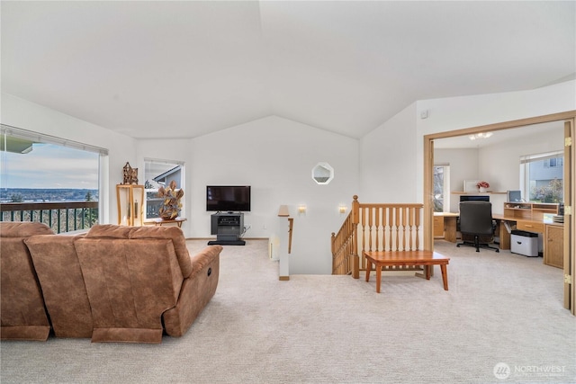 1166 Daniels Ave, Bremerton, WA 98312 - carpeted living area with an office area and vaulted ceiling