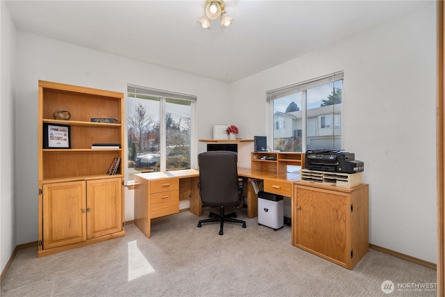 1166 Daniels Ave, Bremerton, WA 98312 - office area with healthy amount of natural light, light carpet, and baseboards