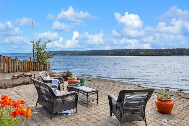 14010 SW Bates Rd, Vashon, WA 98070 - view of patio / terrace with a water view