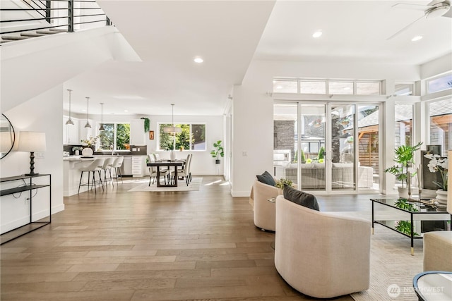 lobby with recessed lighting