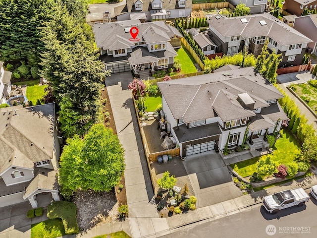 aerial perspective of suburban area