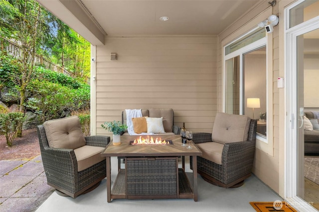view of patio featuring outdoor lounge area