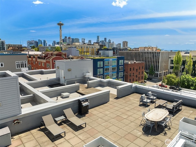 view of patio featuring a view of skyline