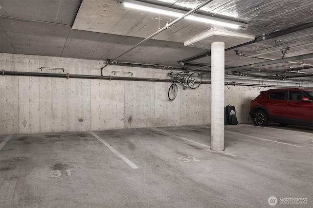 view of parking garage