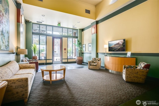 2415 2nd Ave Unit 743, Seattle, WA 98121 - common area with a high ceiling and recessed lighting